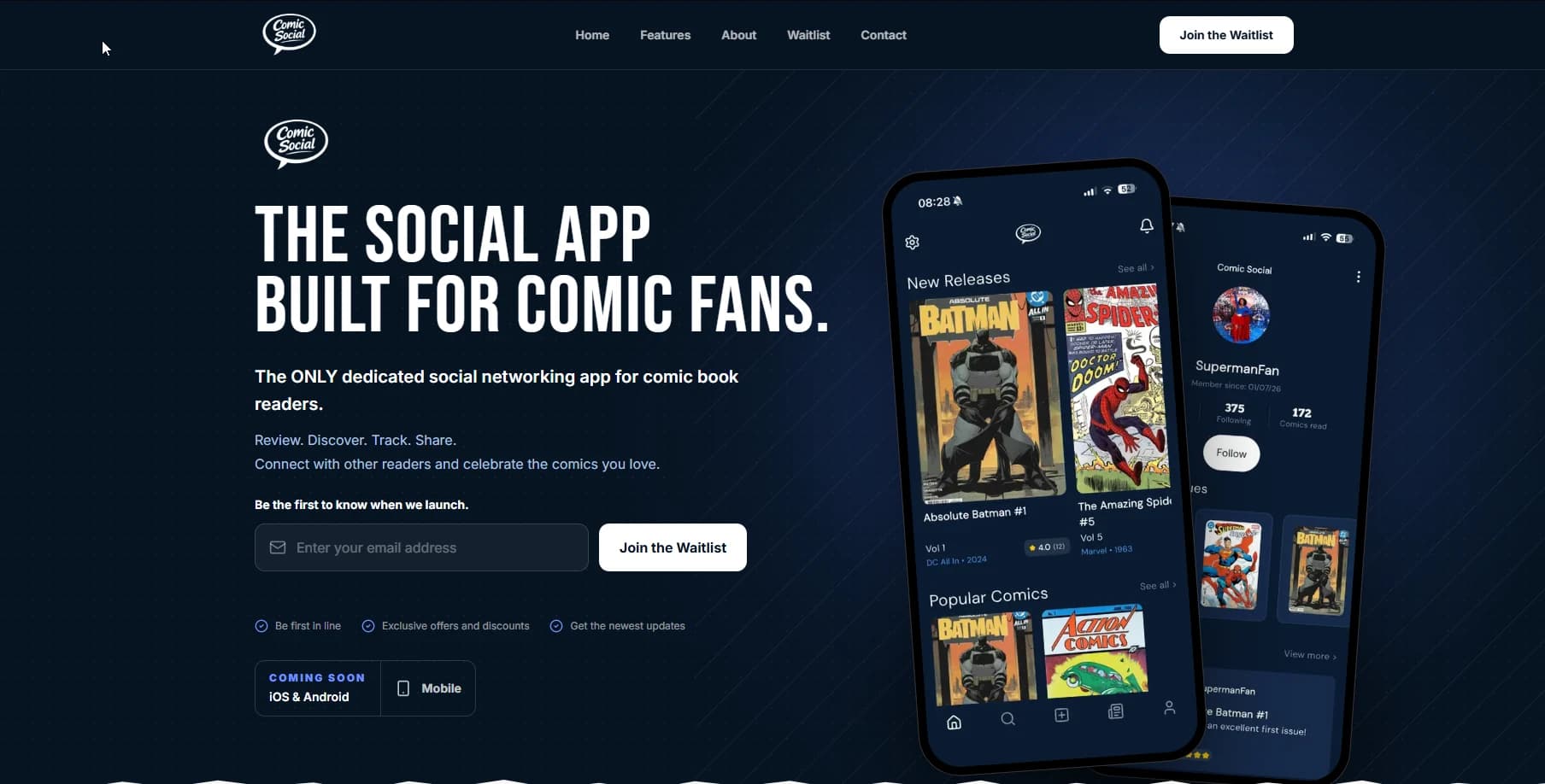 Comic Social website